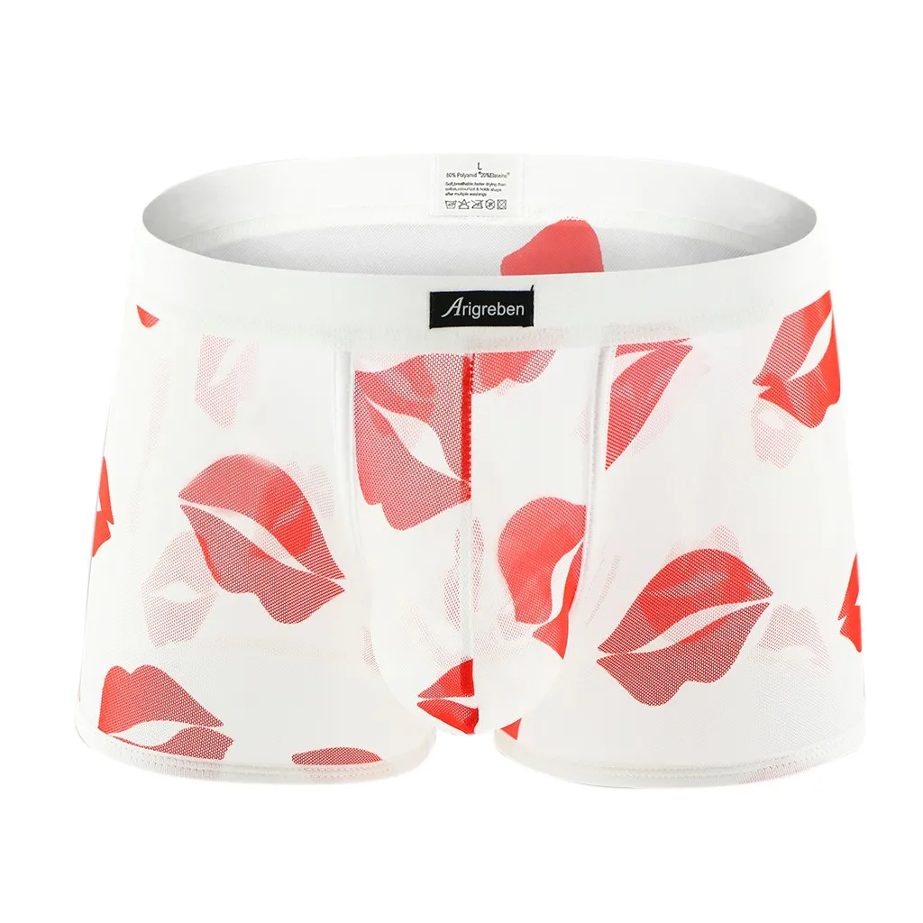 Мужское нижнее белье YOUYEDIAN спортивные трусы-боксерки с принтом губ цветные