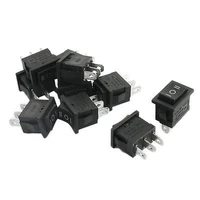 100pcslot 1521mm rocker switch ac250v 6a ac125v 10a black spdt latching snap in 3pins on off on boat switch