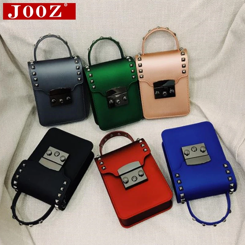 Новая женская сумка через плечо с заклепками мини ПВХ Желейная Наплечная Сумка