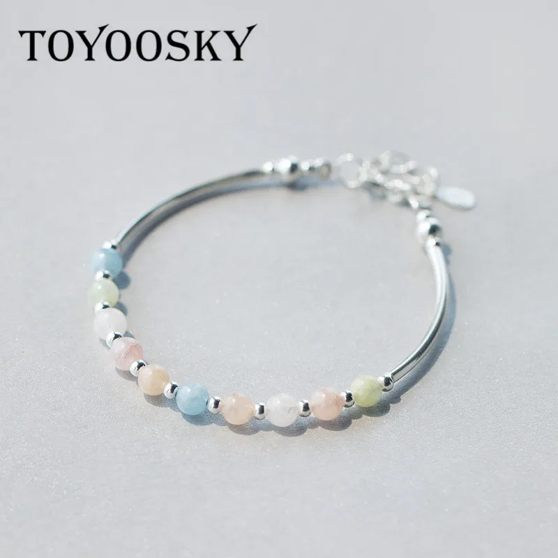 Женский разноцветный браслет TOYOOSKY из стерлингового серебра 925 пробы с