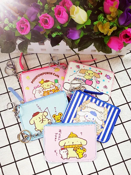 Pom Purin Fashion oroll модная аниме PU карточка для связки ключей брелок для ключей монета держатель для ключей подвеска унисекс на молнии подарки Новинка