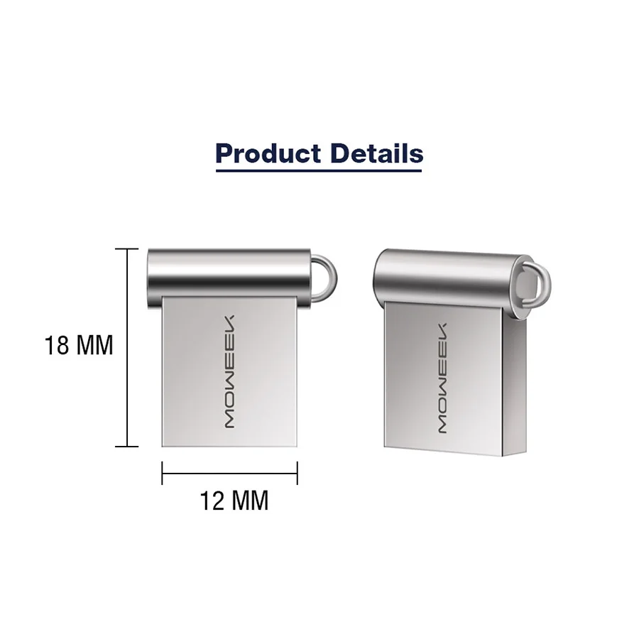 Moweek супер мини металлический usb флэш накопитель 64 ГБ 32 16 8 4 флеш портативный 128 2 0