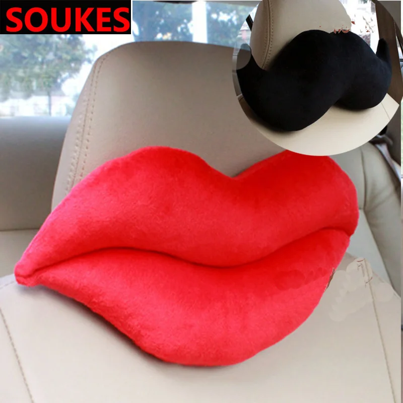 Красные губы борода автомобильный подголовник для поясницы сиденье подушка шеи