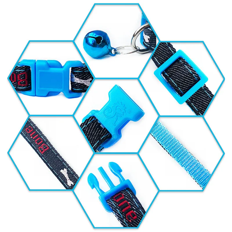 Ошейник из денима для домашних животных 1 0 см 20 34 см|Ошейники и поводки кошек| |