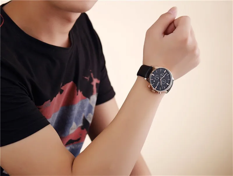 Megir relojes hombre роскошные Брендовые мужские наручные часы модные повседневные часы с кожаным ремешком Хронограф Спортивные часы золотые антикварные мужские часы