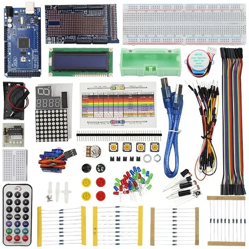 No Storage Box Мега обучающий стартовый набор lcd+ плата двигателя+ Датчики+ макетная плата+ Сопротивление Для MEGA 2560 для Raspberry Pi 3 - Цвет: No Storage Box