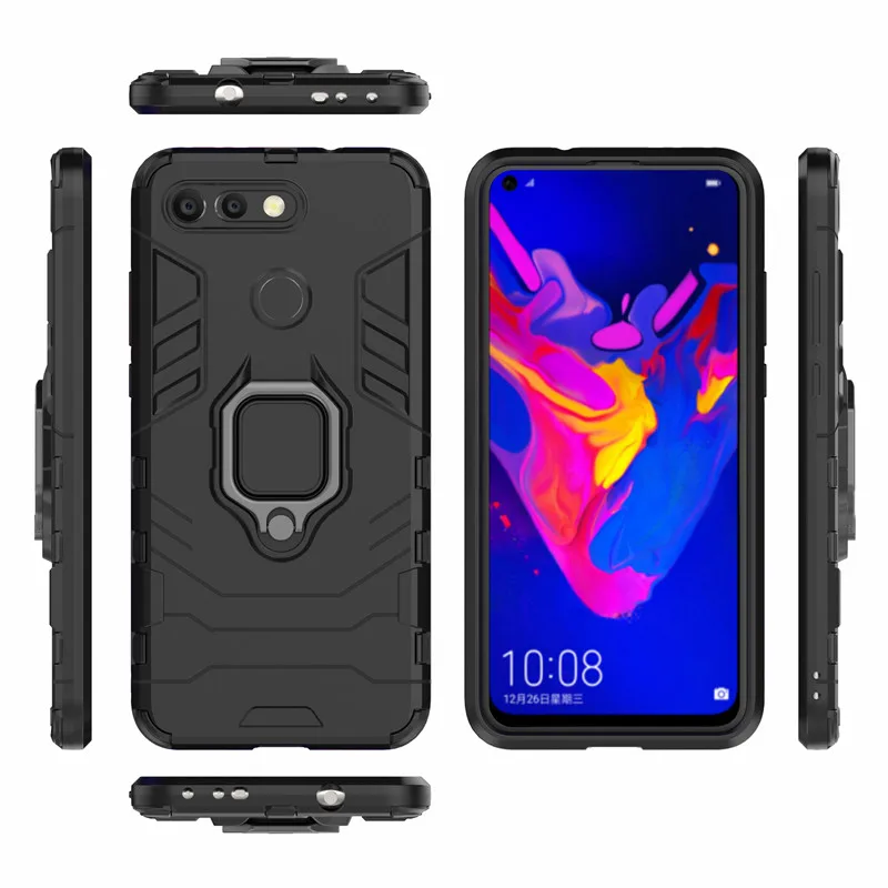 1000 шт. чехол для телефона с кольцом на палец для huawei Honor V20 10 Lite V10 8X Max 8A 7A 7C 6X Play чехол s противоударный защитный чехол из ТПУ
