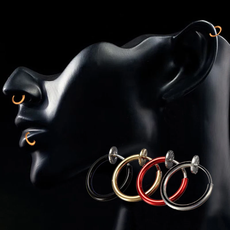 Готическая перегородка в стиле панк поддельный пирсинг клипса обруч для губ носа