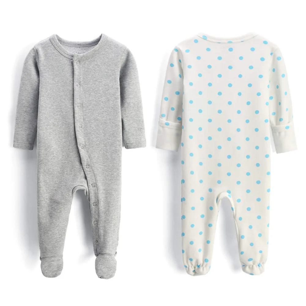 

PLwedding Baby Boys' 3-Pack Cotton Footed Sleep and Play Set