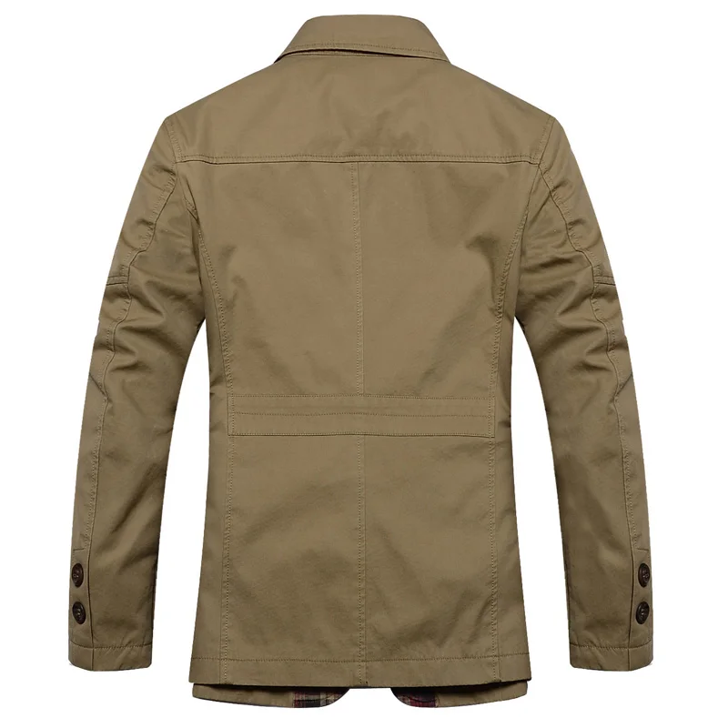 Мужская хлопковая куртка на весну и осень однотонная Простая Повседневная