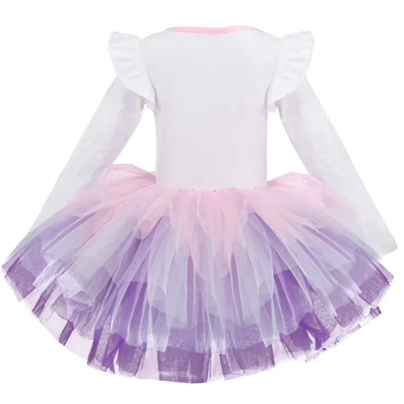 Autumn Winter Girls Tutu Dress Casual Long Sleeves Outfits Kids Dresses For Girl Clothing Princess Unicorn Party Costume | Детская