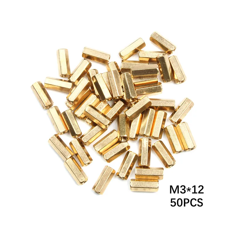 50Pcs/lot M3 Screw M3*L Female Hex Head Brass Spacing Screws Threaded Pillar PCB Computer PC Motherboard Standoff Spacer | Обустройство