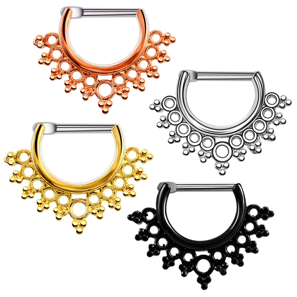 1 шт. золотой пирсинг носа индийский нос Штанга настоящая медь для носовой