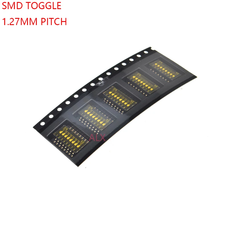 5 шт. Позолоченный SMD SMT 8 P 8-BIT переключатель двухрядный 8-контактный шаг 1 27 мм