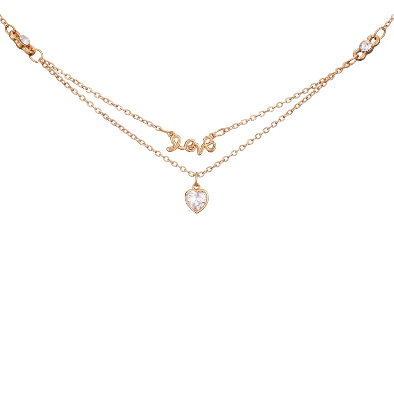 Женское многослойное ожерелье из цепочек DANZE Elegance в Корейском стиле с сердечками