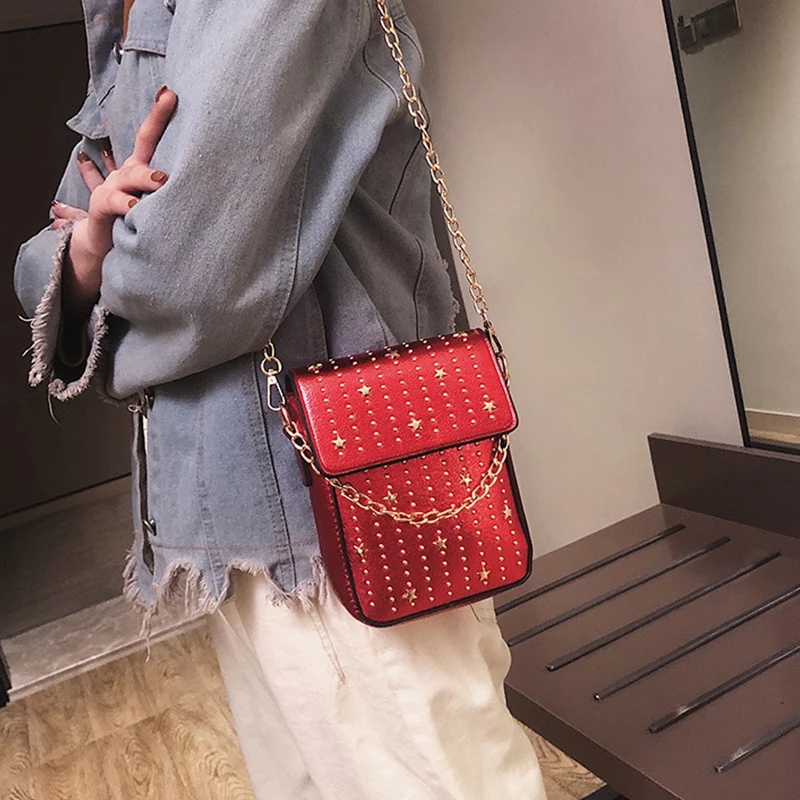 Брендовые сумки на плечо с цепочкой 2019 Мини-сумки через из искусственной кожи