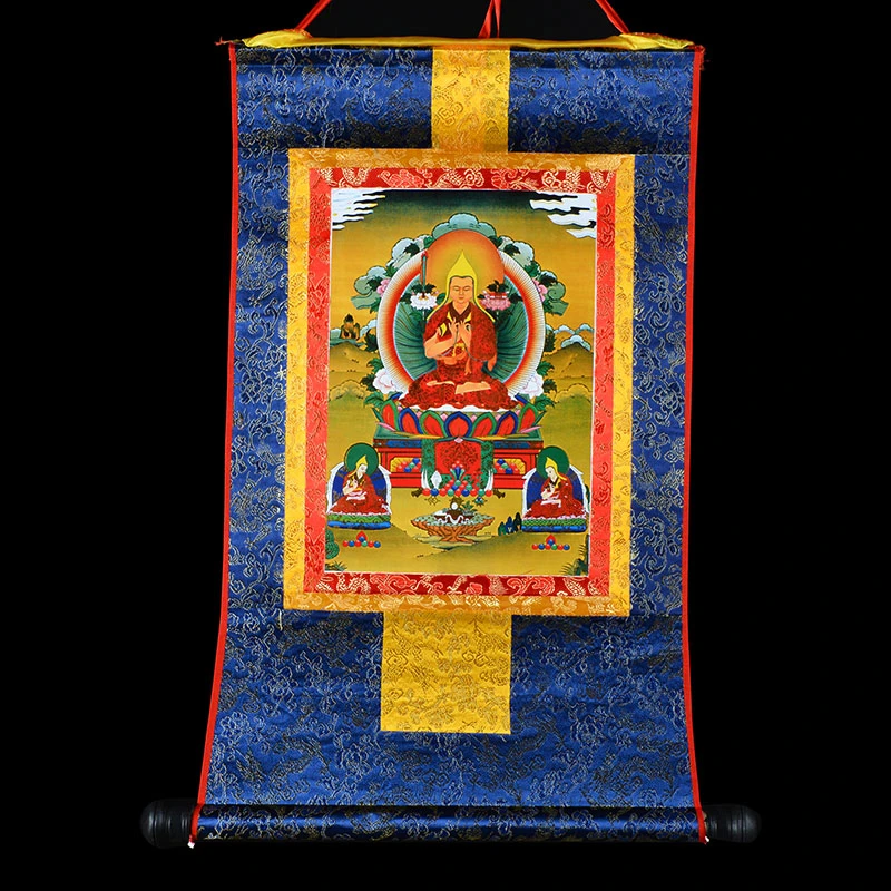 Тибетский Танг-га свиток атласная живопись буддистская походная Золотая