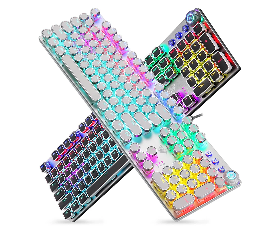 Механическая игровая клавиатура RGB светодиодный подсветкой 104 клавиш с подсветкой teclado анти-ореолы большие клавиши крутой дизайн для PC Gamer