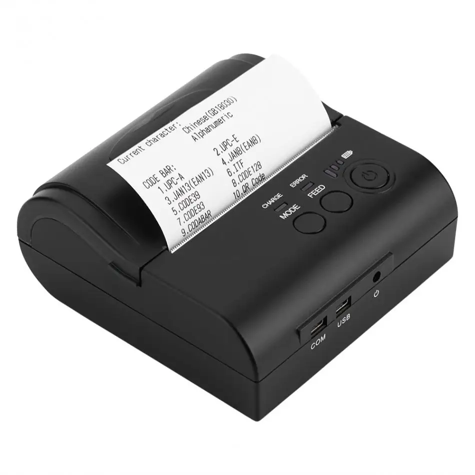 USB+ Bluetooth 80 мм мобильный мини термопринтер литий-ионные аккумуляторы поддержка тайской печати Bluetooth и USB POS принтер 80 мм