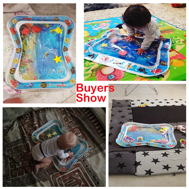 Tapete de juego de agua para beb&eacute;s y ni&ntilde;os, tapete inflable de PVC grueso, juguete de actividades educativas, centro de juegos para beb&eacute;s-4