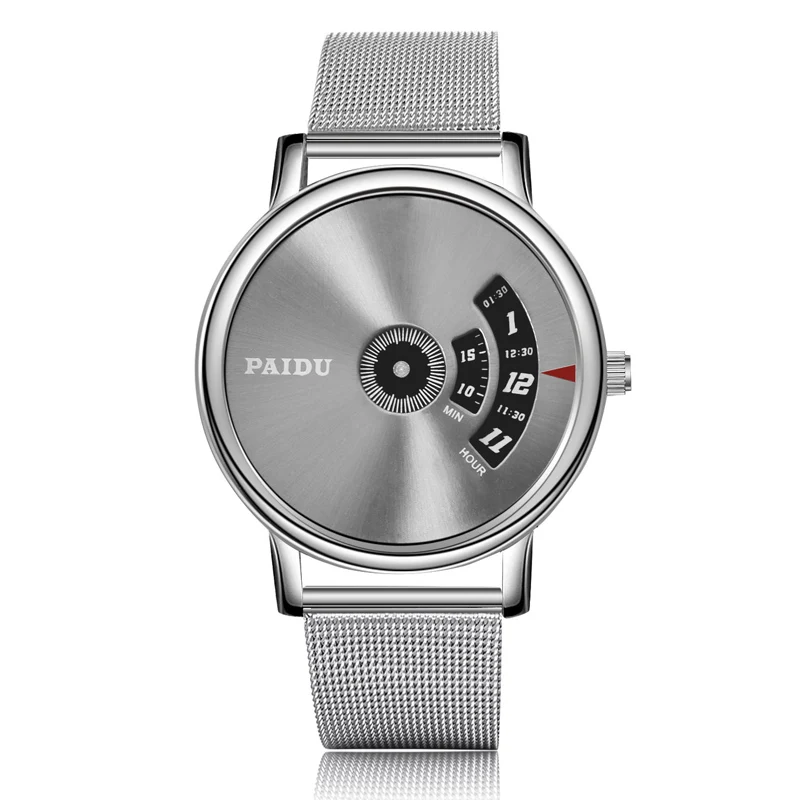 Полностью стальные часы модный Креативный дизайн Роскошные Мужские Женские