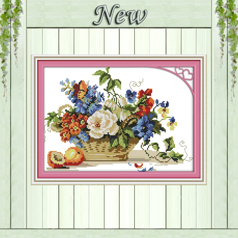 Корзина с фруктами и цветами домашний Настенный декор напечатанный на холсте