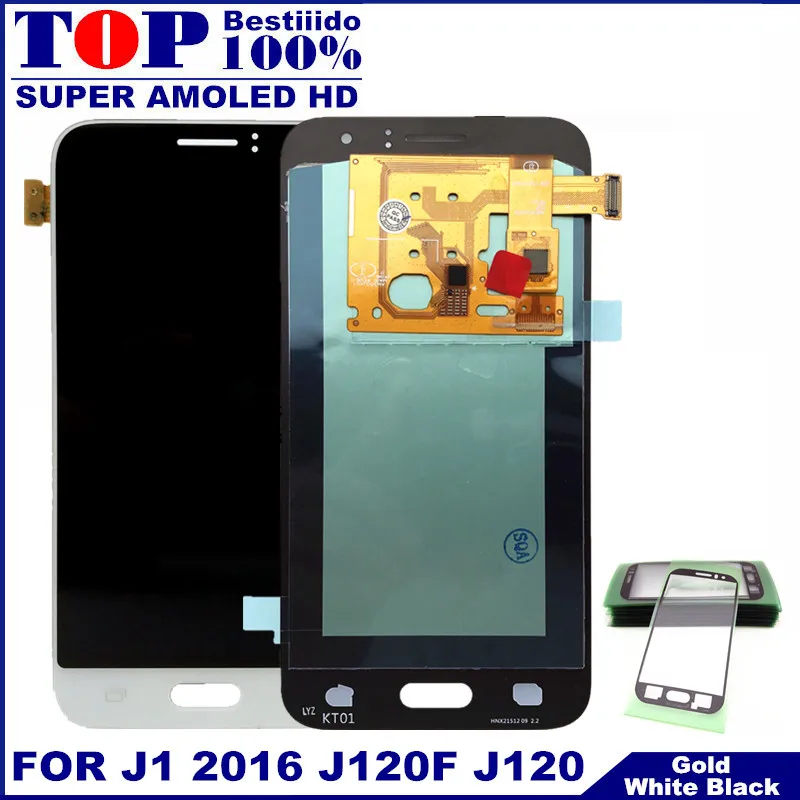 Супер AMOLED HD lcd Замена для samsung Galaxy J120 J120F J120H J120M lcd s 4," дисплей кодирующий преобразователь сенсорного экрана в сборе