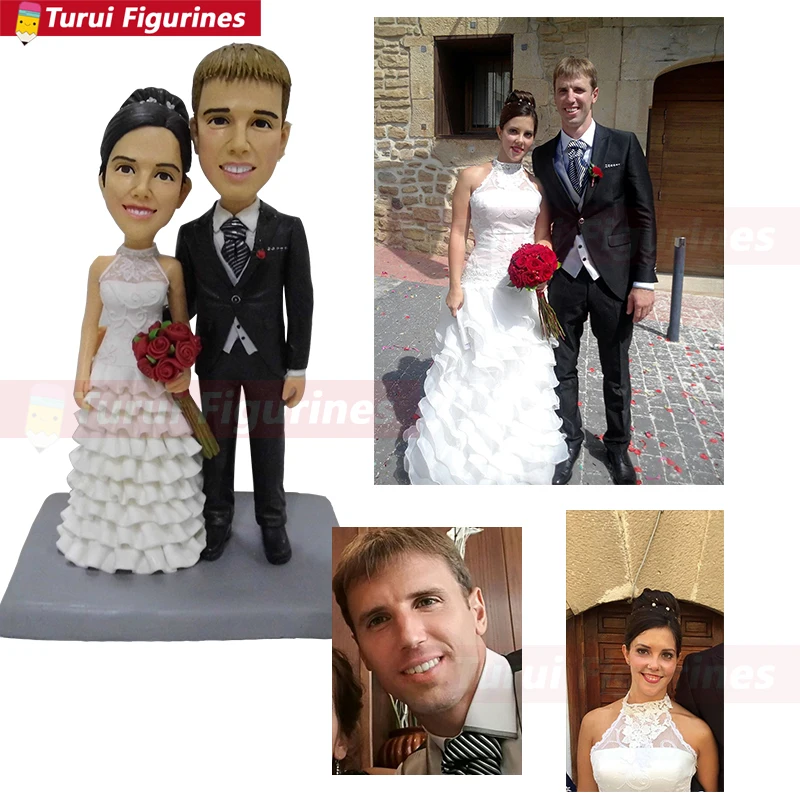 Свадебный торт Топпер жениха удерживающий невесты на заказ пара поплавок Мини