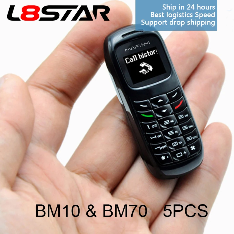 5 шт./лот BM70 BM10 L8star мини супер маленький мобильный телефон голосовой Bluetooth