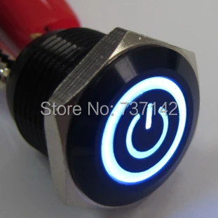 ELEWIND 16 мм выключатель с подсветкой символа питания (PM161F 10ET/J/B/12 В/A)|push switch|push onpush push |
