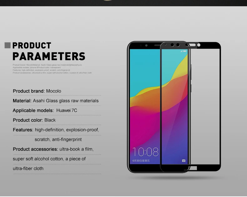 Mocolo 2.5D 9 H полное покрытие закаленное защитное стекло пленку на для huawei Honor 7C Pro Honor7C 7 CPro AUM-L41 LND-L29 5.7 5.99 32 GB защитной Экран