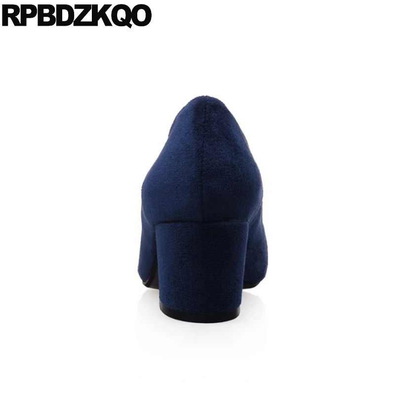 Женские замшевые туфли на квадратном каблуке размеры до 43|square toe|high high heelssquared shoes |