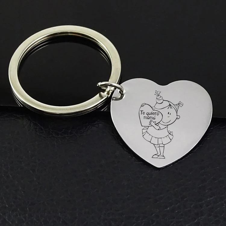 

Wholesale Price Women Stainless Steel Jewelry "my mom" Pendant Keychain for Women YP6933