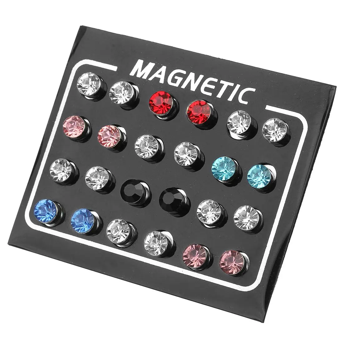 JOYA GIFT Stainless Steel Mens Womens Magnetic Stud Earrings Non Piercing Clip on CZ for Women Send Gift Bag Packaging | Украшения и