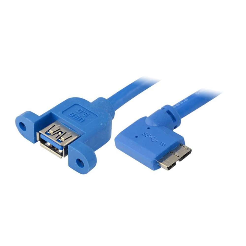 30cm 11&quot Panel Mount Female USB 3.0 To Left Angled Micro B Male Extension Cable Applided to laptop and desktop computer | Электроника