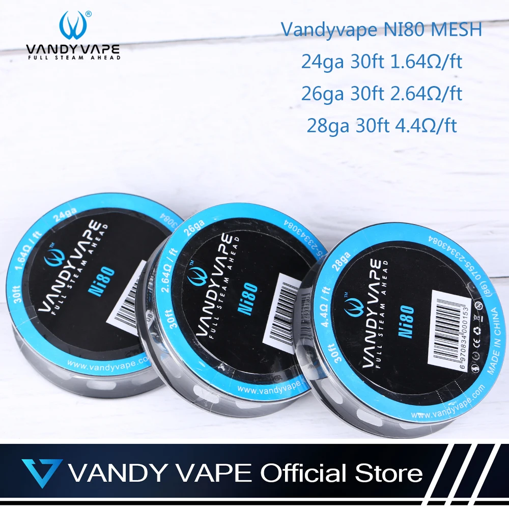 Vandy vape Ni80 провод 28GA 26GA 24ga для электронной сигареты распылитель Vandyvape RBA танк
