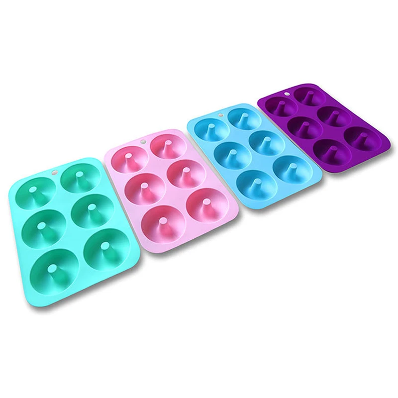 6 полостная силиконовая форма для выпечки в виде пончика антипригарная