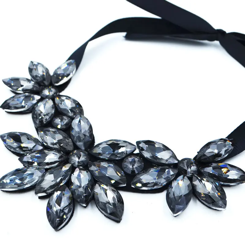 Новинка 2018 яркое женское ожерелье с цветком из хрусталя ожерелья и подвески цвет