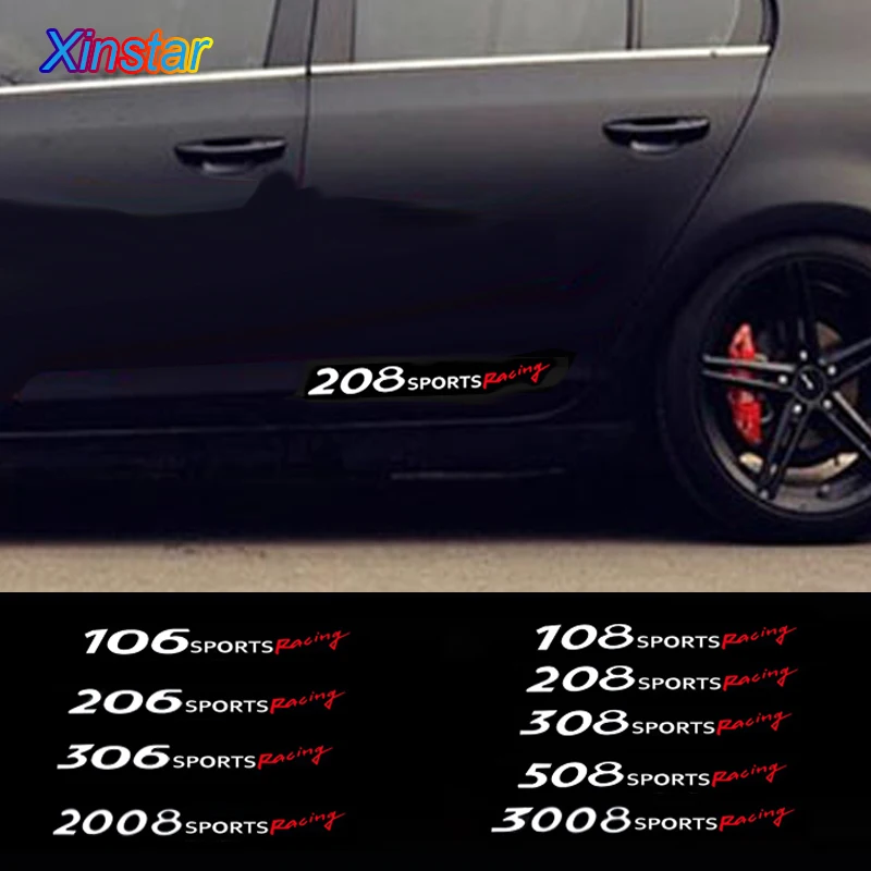 2 шт. автомобильные боковые наклейки для Peugeot 106 108 206 208 306 308 508 2008 3008