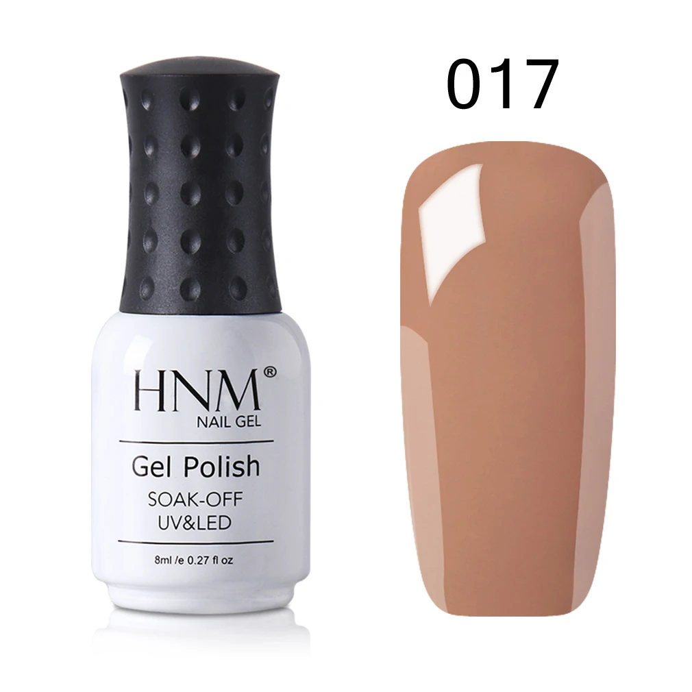 017 HNM 8 мл телесный неоновый блеск матовый замачивающийся прозрачный лак УФ светодиодный 30 цветов долговечный гель для дизайна ногтей - Цвет: 017