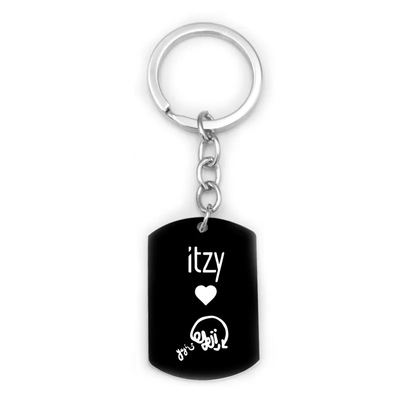 ITZY KPOP брелок из нержавеющей стали Корея девушки группа Серебряная цепочка для ключей подарки для фанатов мужской Автомобильный ключ держатель