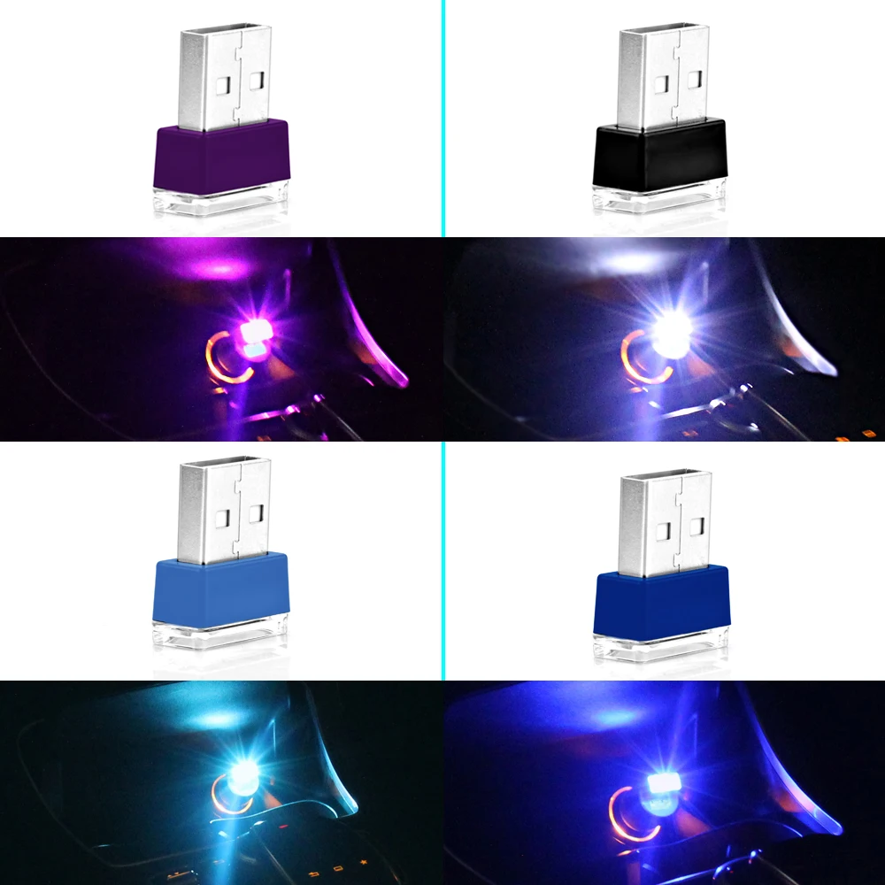 10 шт. автомобиль USB светодиодный Атмосфера светильник Авто tablet PC декоративный