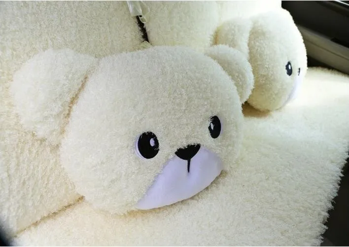 MeimeiBear, милый мультяшный универсальный чехол для автомобильного сиденья, верблюжья Бархатная подушка для автомобильного сиденья, 5 чехлов, сохраняющих тепло, 10 шт