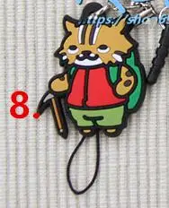 1 шт. брелок с рисунком из игры аниме Neko Atsume брелок красный черный кошачий двор телефонные ремни Пылезащитная заглушка резиновый брелок Portachiavi подвеска - Цвет: 8
