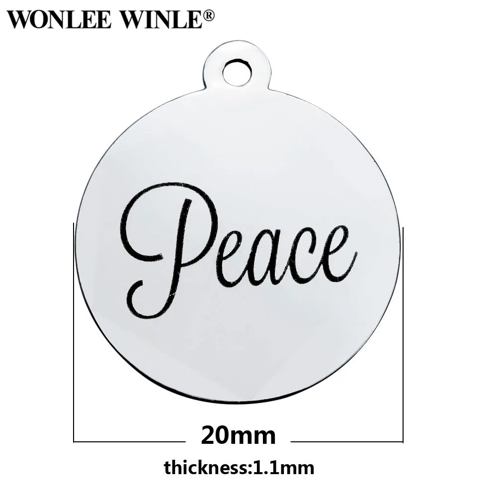 Wonlee Winle 316l нержавеющая сталь мир Будьте счастливы вдохновляющие буквы круглые