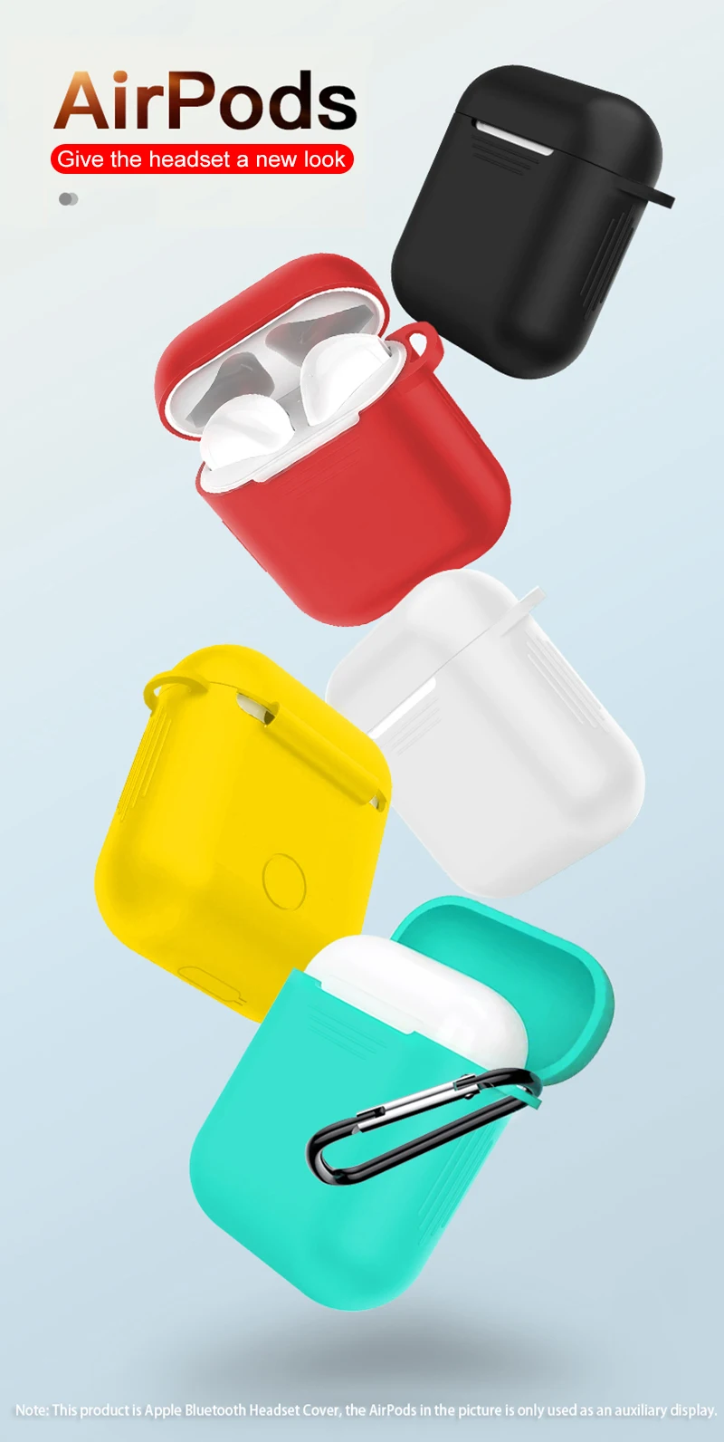 Силиконовый защитный рукав водонепроницаемый ударопрочный для Apple AirPods чехол для AirPods Bluetooth беспроводные наушники коробка аксессуары