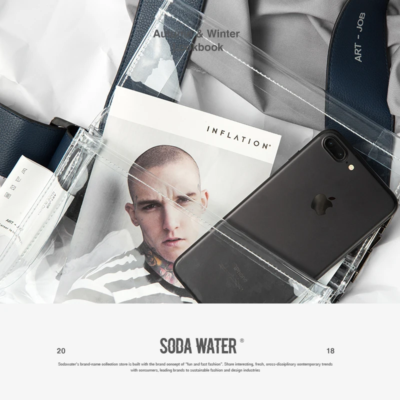 Прозрачная поясная сумка на плечо sodawater дизайнерская мессенджер из ПВХ 152AI2017