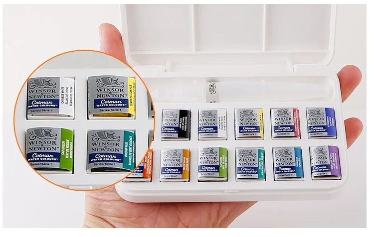 WINSOR& NEWTON 12 цветов cotman Твердые акварельные краски высокое качество Рисование пигмент