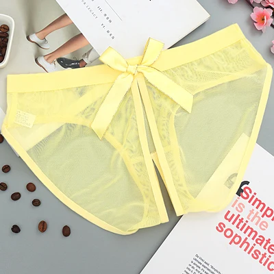 yellow open 5007 Л 'bellagiovanna, женское нижнее белье с вырезами, сексуальные трусики, просвечивающие трусики с бантиком, женские сетчатые нижнее белье, очаровательные, низкие, bragas 5007n - Цвет: yellow open 5007