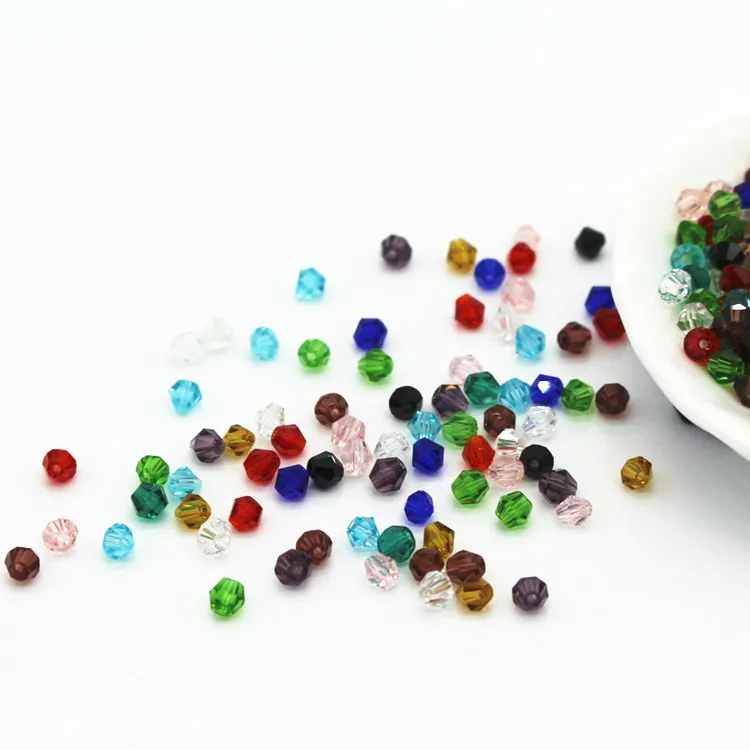200 шт. стеклянные бусины для биконусов 4 мм|crystal bicones|4mm biconefaceted glass beads 4mm |